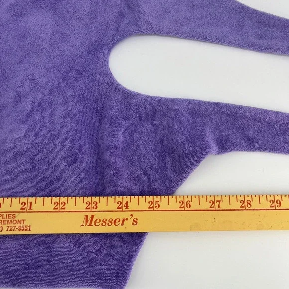 Fabletics Island Terry Halter Dress Purple Terry Cloth Beach Medium - Picture 5 of 6